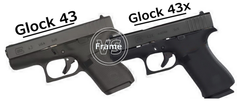 Glock 43 vs. 43X: Frame