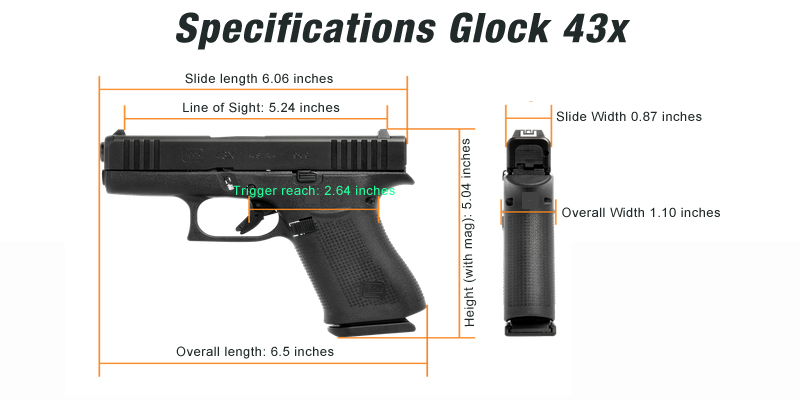Specifications of the Glock 43x